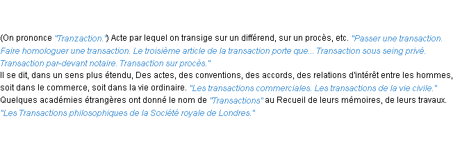 Définition transaction ACAD 1835