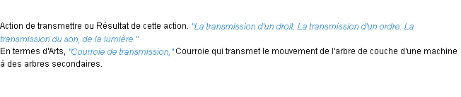 Définition transmission ACAD 1932