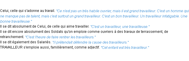 Définition travailleur ACAD 1932