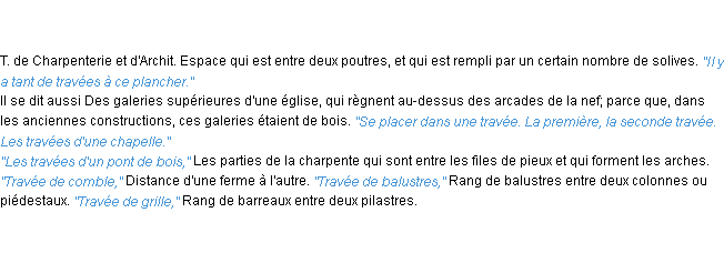Définition travée ACAD 1835