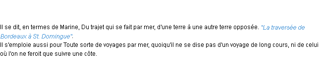 Définition traversée ACAD 1798