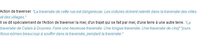 Définition traversée ACAD 1932