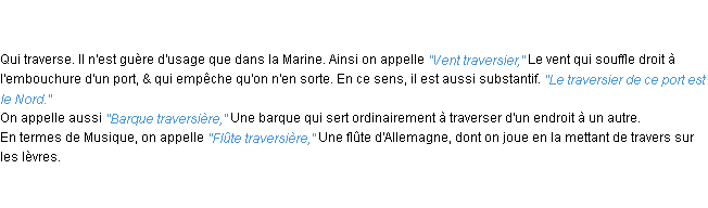 Définition traversier ACAD 1762