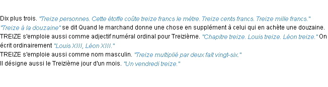 Définition treize ACAD 1932