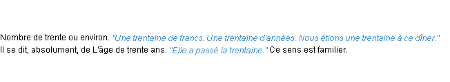 Définition trentaine ACAD 1835