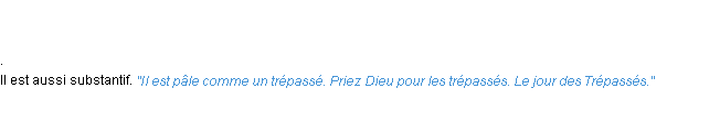 Définition trépassé ACAD 1762