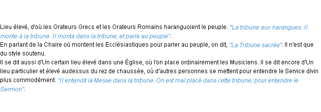 Définition tribune ACAD 1798