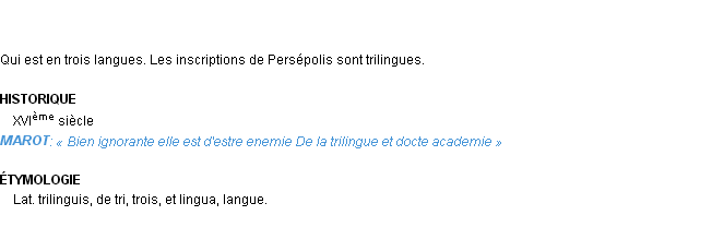 Définition trilingue Emile Littré