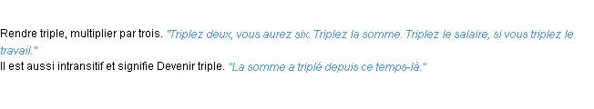 Définition tripler ACAD 1932