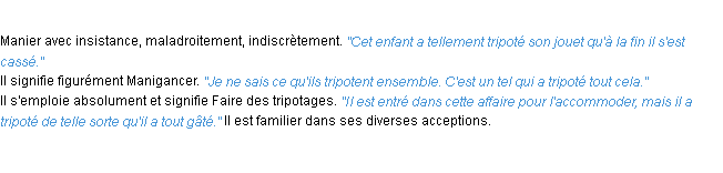 Définition tripoter ACAD 1932