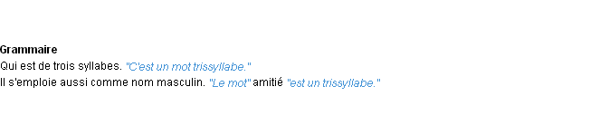 Définition trissyllabe ACAD 1932