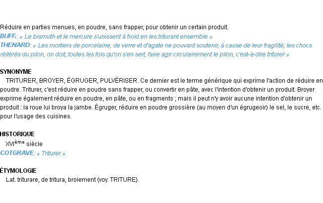 Définition triturer Emile Littré