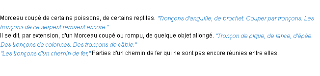 Définition tronçon ACAD 1932