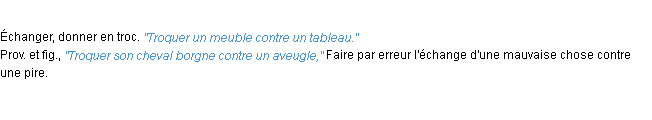 Définition troquer ACAD 1932