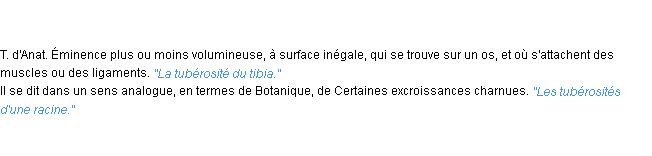 Définition tubérosité ACAD 1835