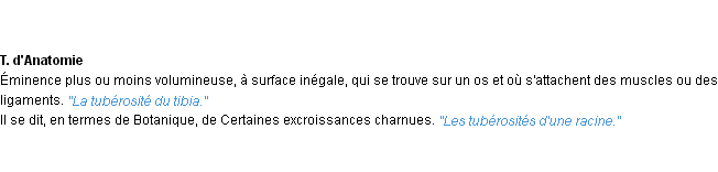Définition tubérosité ACAD 1932