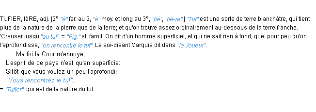 Définition tuf JF.Feraud