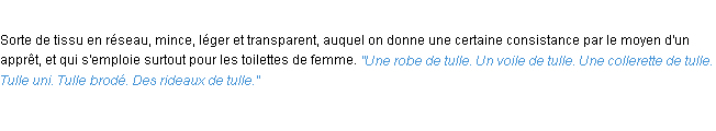 Définition tulle ACAD 1932