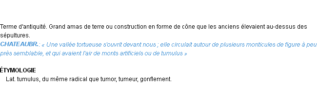 Définition tumulus Emile Littré