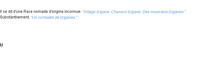 Définition tzigane ACAD 1932