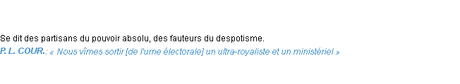 Définition ultra-royaliste Emile Littré