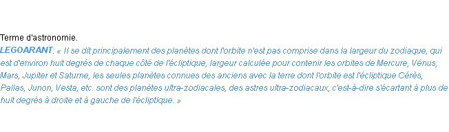 Définition ultra-zodiacal Emile Littré