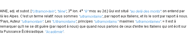 Définition ultramontain JF.Feraud