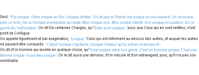 Définition unique ACAD 1798