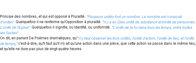 Définition unité ACAD 1798