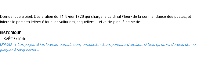 Définition va-de-pied Emile Littré