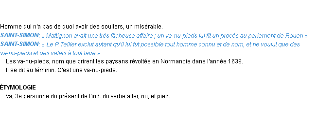 Définition va-nu-pieds Emile Littré
