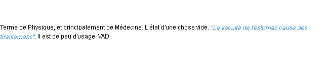 Définition vacuité ACAD 1798
