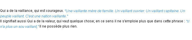 Définition vaillant ACAD 1932