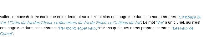 Définition val ACAD 1798