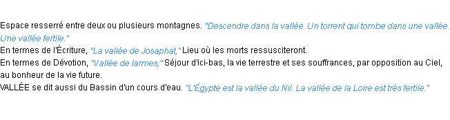 Définition vallée ACAD 1932