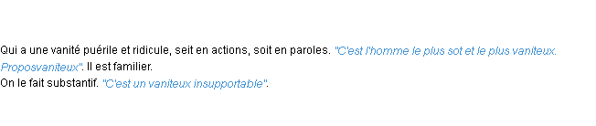 Définition vaniteux ACAD 1798