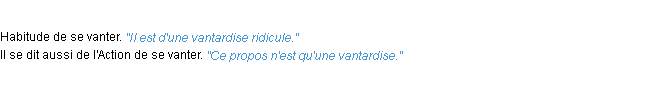 Définition vantardise ACAD 1932