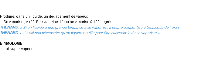Définition vaporiser Emile Littré