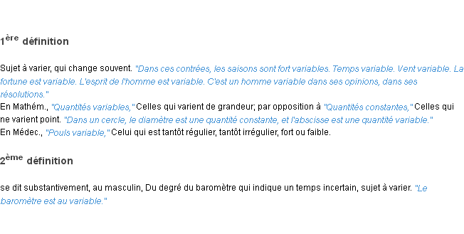 Définition variable ACAD 1835