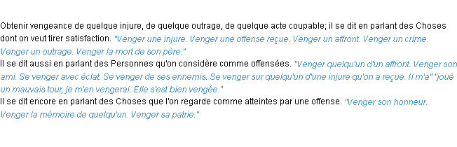 Définition venger ACAD 1932