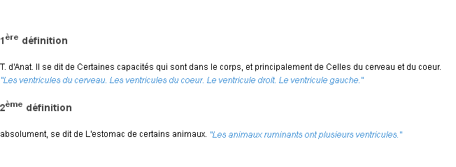 Définition ventricule ACAD 1835