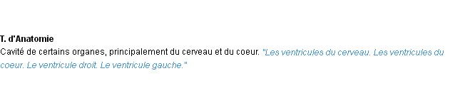 Définition ventricule ACAD 1932