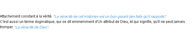 Définition véracité ACAD 1798