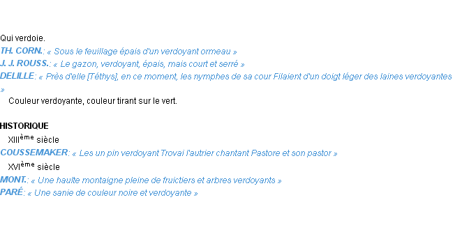 Définition verdoyant Emile Littré