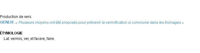 Définition vermification Emile Littré