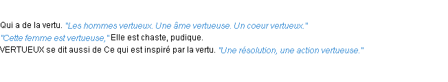 Définition vertueux ACAD 1932