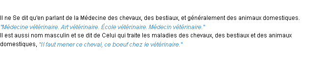 Définition vétérinaire ACAD 1932