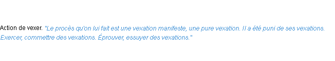 Définition vexation ACAD 1835