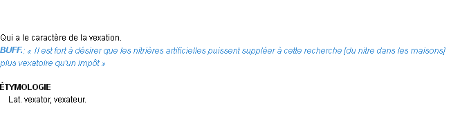 Définition vexatoire Emile Littré