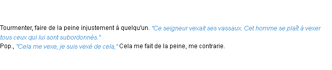 Définition vexer ACAD 1835